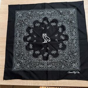 OVO owl Black Bandana w/ White Paisley Design